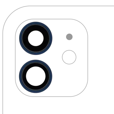 Back Camera Lens With Bracket & Bezel For iPhone 12 / 12 Mini (Aftermarket Plus) (Blue) (10 Pack)