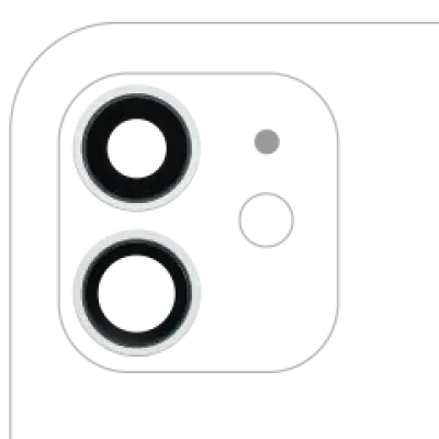 Скло основної камери з кріпленням та рамкою для iPhone 12 / 12 Mini (Aftermarket Plus) (зелений) (10 шт)