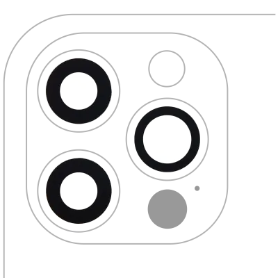 Back Camera Lens (Glass Only) With Adhesive For iPhone 12 Pro (3 Piece Set) (Real Sapphire) (Premium)