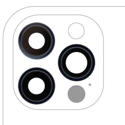 Back Camera Lens With Bracket & Bezel For iPhone 12 Pro (3 Piece Set) (Real Sapphire) (Premium) (Pacific Blue)