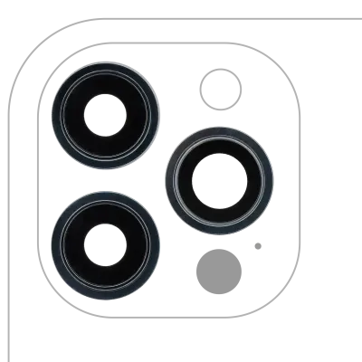 Back Camera Lens With Bracket & Bezel For iPhone 12 Pro Max (3 Piece Set) (Aftermarket Plus) (Pacific Blue)