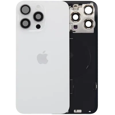 Back Glass with MagSafe Magnet & NFC & Flashlight Flex For iPhone 15 Pro Max (Genuine OEM) (White Titanium)