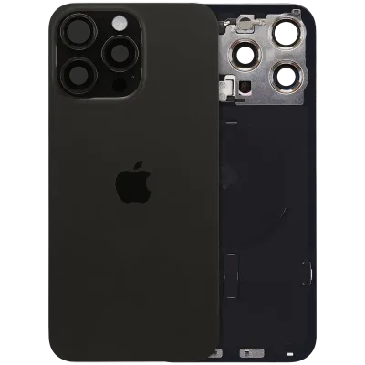 Back Glass with MagSafe Magnet & NFC & Flashlight Flex For iPhone 15 Pro Max (Genuine OEM) (Black Titanium)