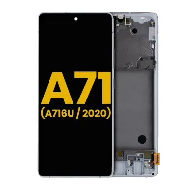 Дисплейний модуль OLED з рамкою для Samsung Galaxy A71 5G (A716U / 2020) (Refurbished) (Prism Cube Silver)