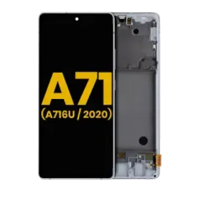 Дисплейний модуль OLED з рамкою для Samsung Galaxy A71 5G (A716U / 2020) (Refurbished) (Prism Cube Silver)