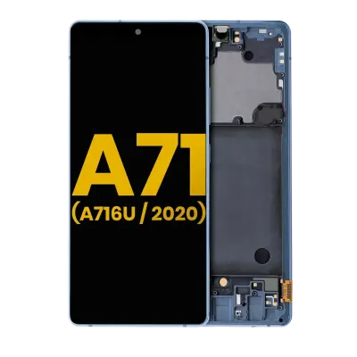 Дисплейний модуль OLED з рамкою для Samsung Galaxy A71 5G (A716U / 2020) (Refurbished) (Prism Cube Blue)