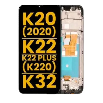 Дисплейний модуль (LCD) з рамкою для LG K20 (2020) / K22 / K22 Plus (K220) / K32 (Refurbished) (чорний)