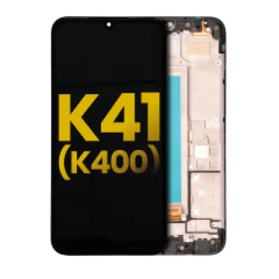 Дисплейний модуль (LCD) з рамкою для LG K41 (K400) (Refurbished) (чорний)