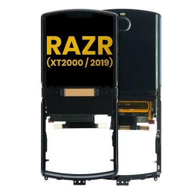Дисплейний модуль OLED з рамкою для Motorola Razr (XT2000 / 2019) (Refurbished) (Noir Black)