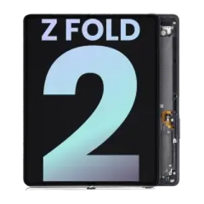Дисплейний модуль (OLED) з рамкою для Samsung Galaxy Z Fold 2 5G (US & International) (Service Pack) (Mystic Black з чорною петлею)