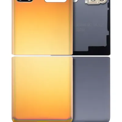Задне скло топкейса та нижньої кришки зі склом камери для Samsung Galaxy Z Flip 4G (F700) / Z Flip 5G (F707) (Aftermarket Plus) (Mirror Gold)