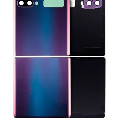 Задне скло топкейса та нижньої кришки зі склом камери для Samsung Galaxy Z Flip 4G (F700) / Z Flip 5G (F707) (Aftermarket Plus) (Mirror Purple)