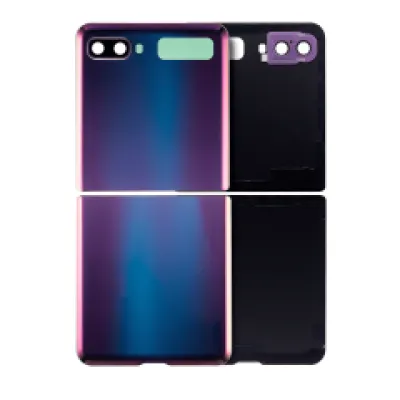 Задне скло топкейса та нижньої кришки зі склом камери для Samsung Galaxy Z Flip 4G (F700) / Z Flip 5G (F707) (Aftermarket Plus) (Mirror Purple)