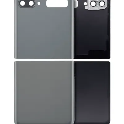 Задне скло топкейса та нижньої кришки зі склом камери для Samsung Galaxy Z Flip 4G (F700) / Z Flip 5G (F707) (Aftermarket Plus) (Mystic Gray)