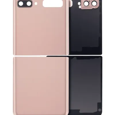 Top & Bottom Back Cover Glass With Camera Lens For Samsung Galaxy Z Flip 4G (F700) / Z Flip 5G (F707) (Aftermarket Plus) (Mystic Bronze)
