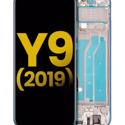 Дисплейний модуль (LCD) з рамкою для Huawei Y9 (2019) (Refurbished) (Aurora Purple)