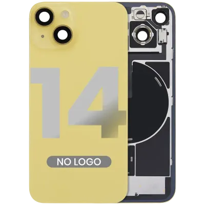 Back Glass w/ MagSafe Magnet & NFC & Flashlight Flex For iPhone 14 (Aftermarket) (No Logo) (Yellow)