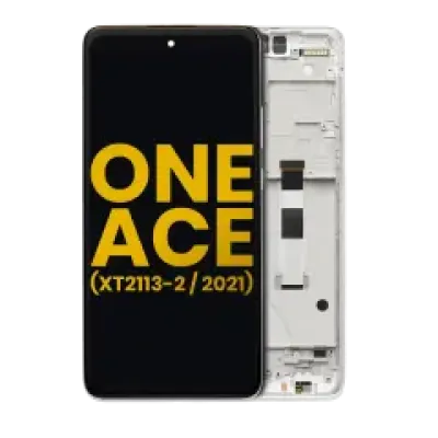 Дисплейний модуль (LCD) з рамкою для Motorola One 5G Ace (XT2113-2 / 2021) (Refurbished) (Frosted Silver)