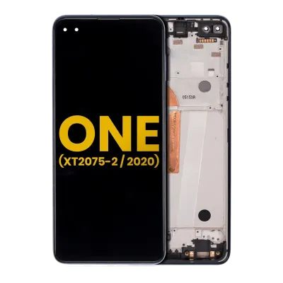 LCD Assembly With Frame For Motorola One 5G (XT2075-2 / 2020) (Refurbished) (Surfing Blue)