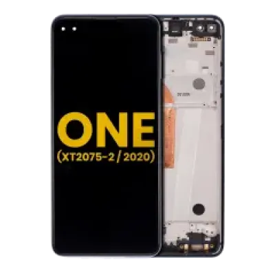 Дисплейний модуль (LCD) з рамкою для Motorola One 5G (XT2075-2 / 2020) (Refurbished) (Surfing Blue)