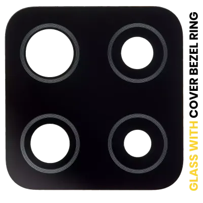 Скло камери з рамкою для Samsung Galaxy A42 5G (A426 / 2020) (Prism Dot Black)