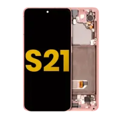 Дисплейний модуль (OLED) з рамкою для Samsung Galaxy S21 5G (Refurbished) (Phantom Pink)