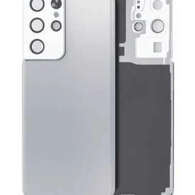 Задня кришка зі склом камери для Samsung Galaxy S21 Ultra (No Logo) (Aftermarket Plus) (Phantom Silver)