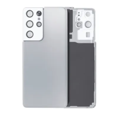 Задня кришка зі склом камери для Samsung Galaxy S21 Ultra (No Logo) (Aftermarket Plus) (Phantom Silver)