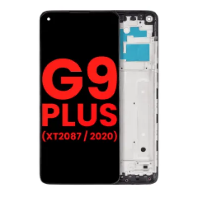 Дисплейний модуль (LCD) з рамкою для Motorola Moto G9 Plus (XT2087 / 2020) (Aftermarket Plus) (всі кольори)