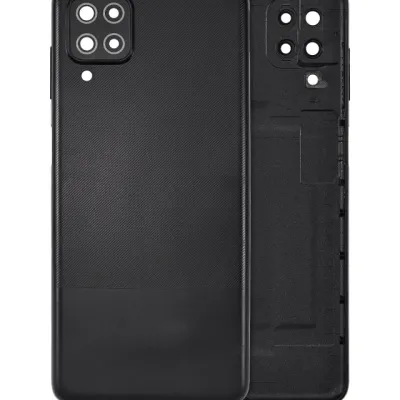Задня кришка зі скло камери для Samsung Galaxy A12 (A125 / 2020) (Aftermarket Plus) (чорний)