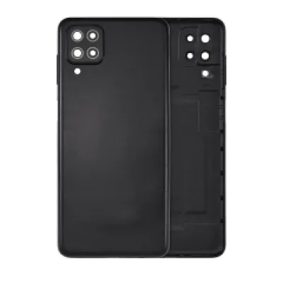 Задня кришка зі скло камери для Samsung Galaxy A12 (A125 / 2020) (Aftermarket Plus) (чорний)