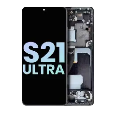 Дисплейний модуль (OLED) з рамкою для Samsung Galaxy S21 Ultra 5G (Service Pack) (Phantom Navy)