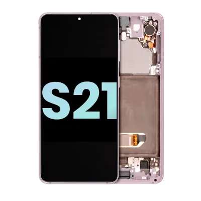 Дисплейний модуль (OLED) з рамкою для Samsung Galaxy S21 5G (Service Pack) (Phantom Pink)