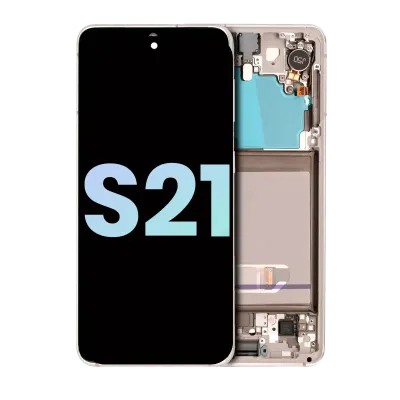 Дисплейний модуль (OLED) з рамкою для Samsung Galaxy S21 5G (Service Pack) (Phantom White)