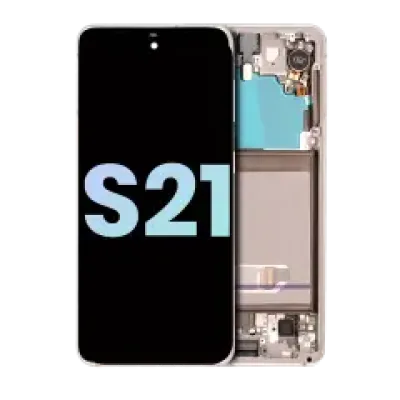 Дисплейний модуль (OLED) з рамкою для Samsung Galaxy S21 5G (Service Pack) (Phantom White)