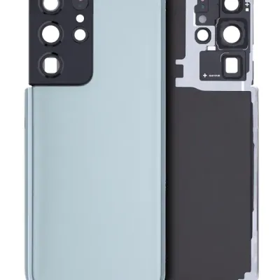 Задня кришка зі склом камери для Samsung Galaxy S21 Ultra (без логотипу) (Aftermarket Plus) (Phantom Titanium)