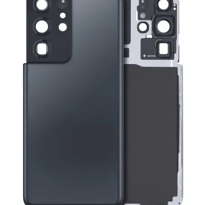Задня кришка зі склом камери для Samsung Galaxy S21 Ultra (без логотипу) (Aftermarket Plus) (Phantom Navy)