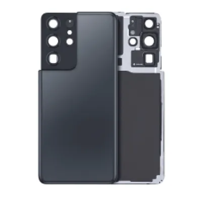 Задня кришка зі склом камери для Samsung Galaxy S21 Ultra (без логотипу) (Aftermarket Plus) (Phantom Navy)