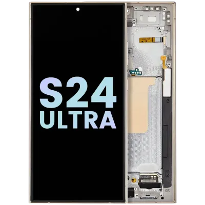 Дисплейний модуль (OLED) з рамкою для Samsung Galaxy S24 Ultra (Service Pack) (Titanium Yellow)
