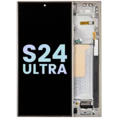 Дисплейний модуль (OLED) з рамкою для Samsung Galaxy S24 Ultra (Service Pack) (Titanium Yellow)