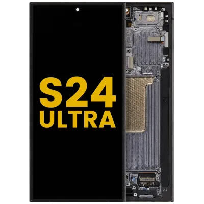 Дисплейний модуль (OLED) з рамкою для Samsung Galaxy S24 Ultra (Refurbished) (Titanium Black)