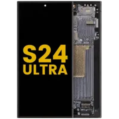 Дисплейний модуль (OLED) з рамкою для Samsung Galaxy S24 Ultra (Refurbished) (Titanium Black)