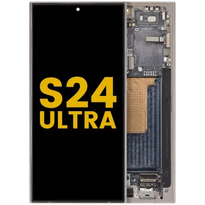 Дисплейний модуль (OLED) з рамкою для Samsung Galaxy S24 Ultra (Refurbished) (Titanium Gray)