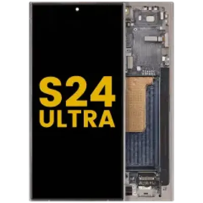 Дисплейний модуль (OLED) з рамкою для Samsung Galaxy S24 Ultra (Refurbished) (Titanium Gray)
