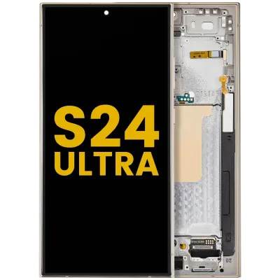 Дисплейний модуль (OLED) з рамкою для Samsung Galaxy S24 Ultra (Refurbished) (Titanium Yellow)