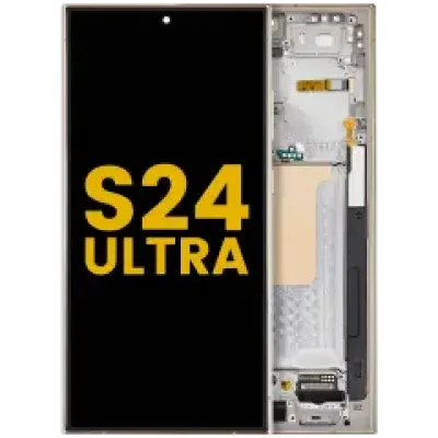 Дисплейний модуль (OLED) з рамкою для Samsung Galaxy S24 Ultra (Refurbished) (Titanium Yellow)