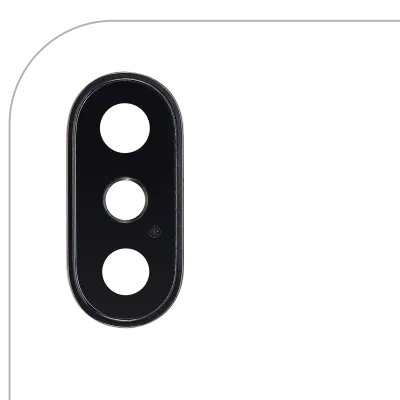 Back Camera Lens With Bracket & Bezel For iPhone XS / XS Max (Real Sapphire) (Premium) (Space Gray) (10 Pack)