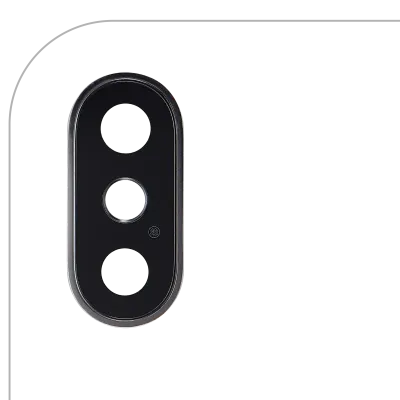 Back Camera Lens With Bracket & Bezel For iPhone XS / XS Max (Real Sapphire) (Premium) (Silver) (10 Pack)