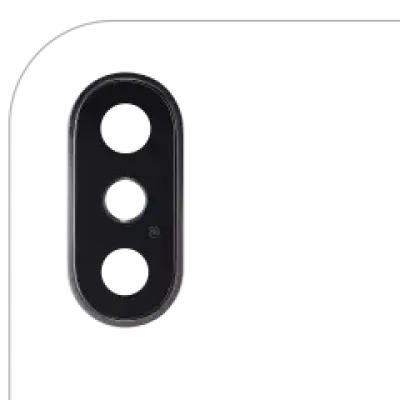 Скло камери з кріпленням та рамкою для iPhone XS / XS Max (справжній сапфір) (Premium) (сріблястий) (10 шт)