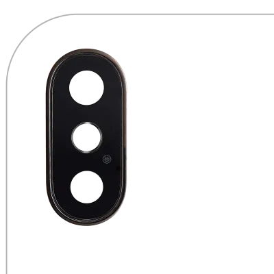 Back Camera Lens With Bracket & Bezel For iPhone XS / XS Max (Real Sapphire) (Premium) (Gold) (10 Pack)